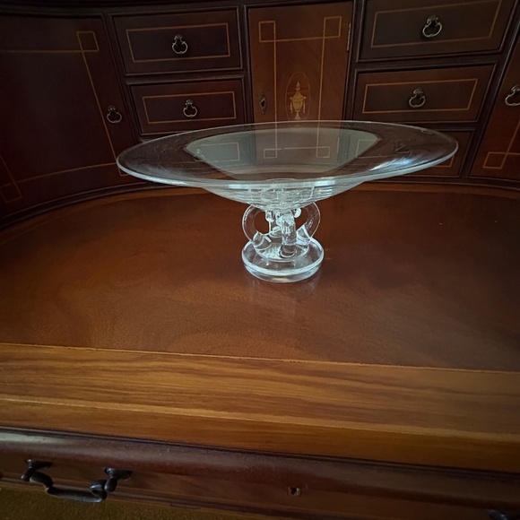 Steuben Crystal Footed Compote  - 10 1/4" Dia. - Picture 1 of 6